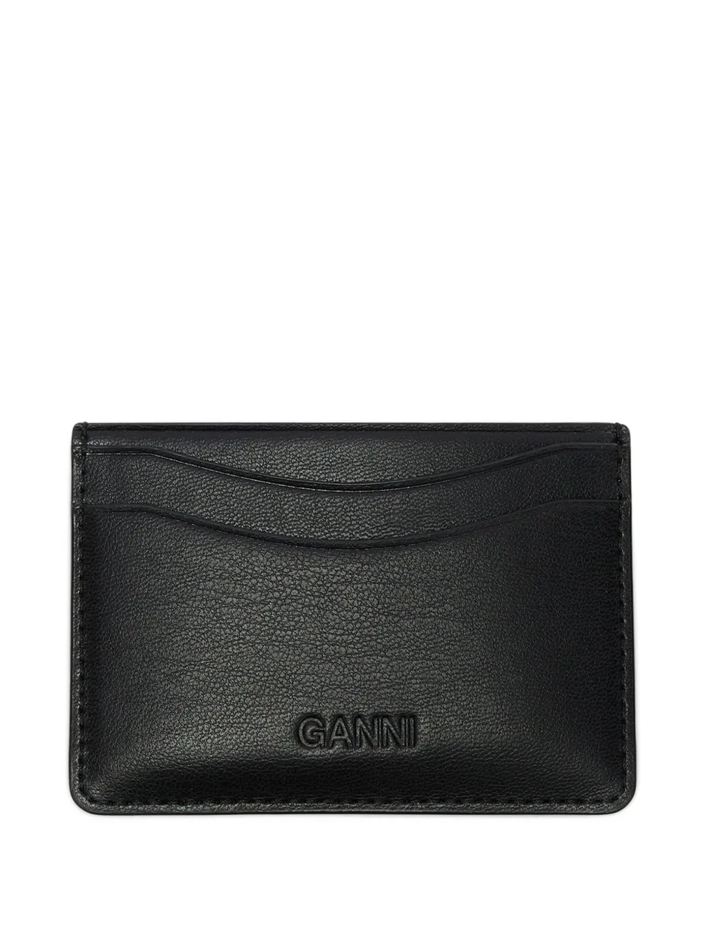 Ganni Dog Appliqué Card Holder In Black
