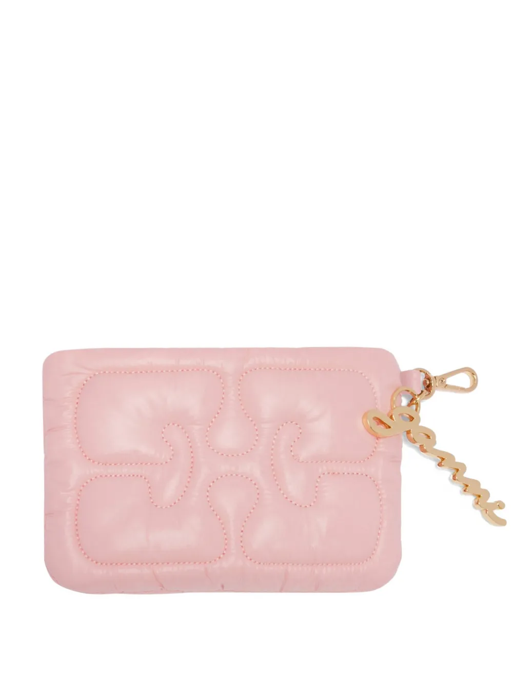 GANNI logo-charm wallet | Pink | Image 1