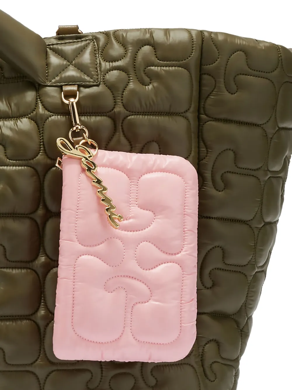 GANNI Portemonnee met logo-bedel Roze