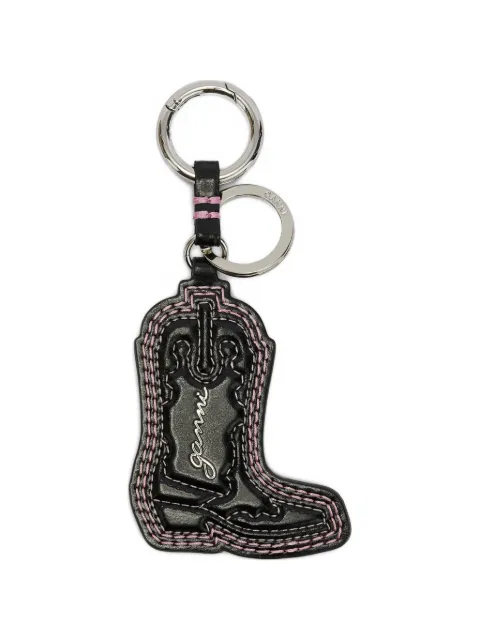 GANNI boot-shape stitched keyring