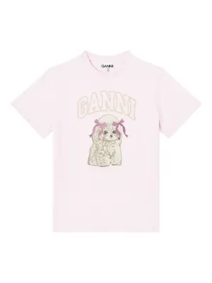 GANNI アニマルプリント Tシャツ | ホワイト | FARFETCH JP