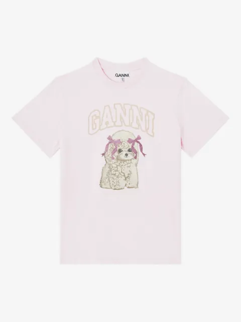 GANNI pink poodle T-shirt