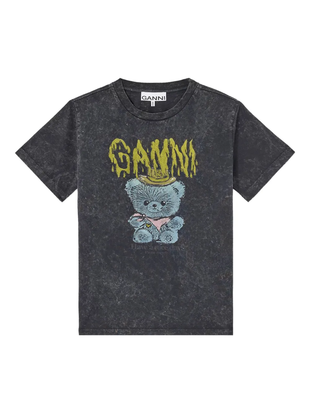 GANNI T-shirt con grafica - Grigio