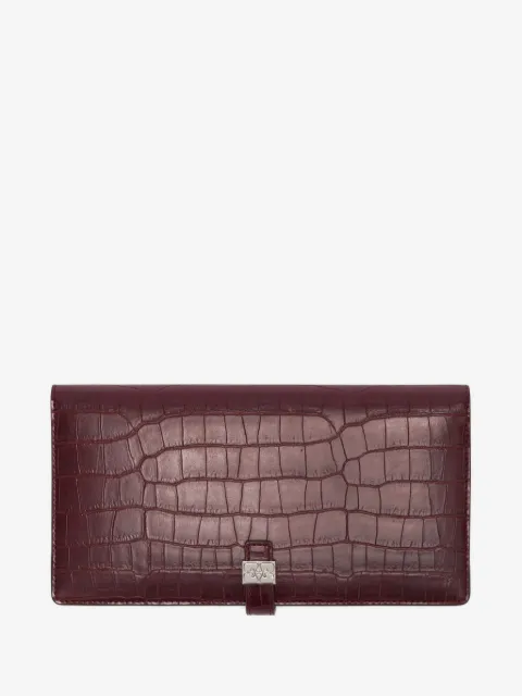 GANNI crocodile-effect flap wallet
