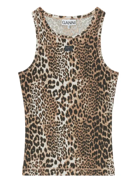 GANNI leopard-print tank top