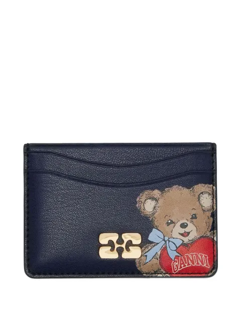 GANNI teddy appliqué-logo cardholder