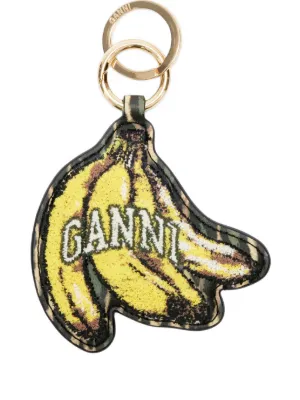 GANNI Brown Puppy Keyring | Gold | FARFETCH BH
