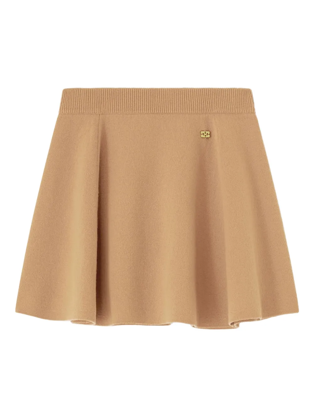 GANNI logo mini skirt - Brown