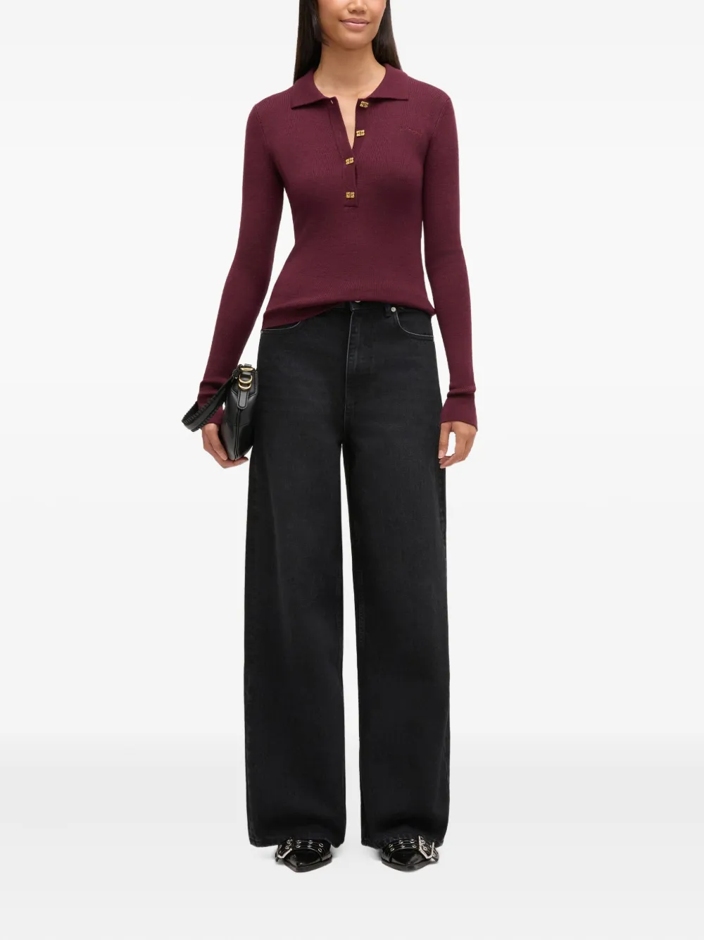 GANNI Kraag met knopen - Rood