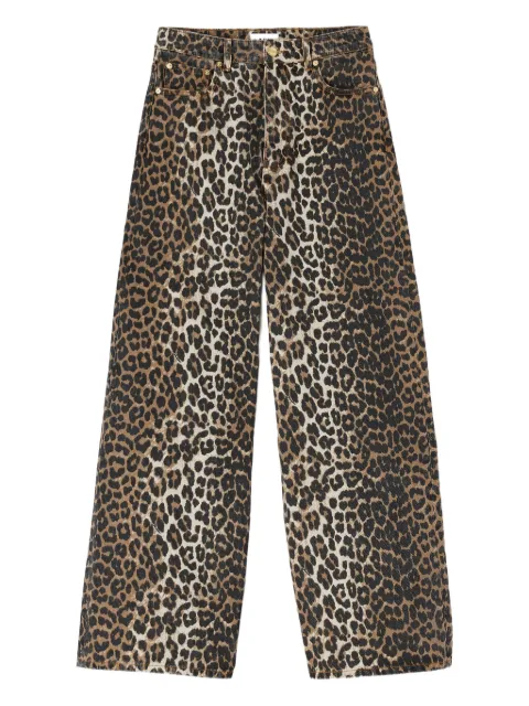 GANNI jeans con estampado de leopardo