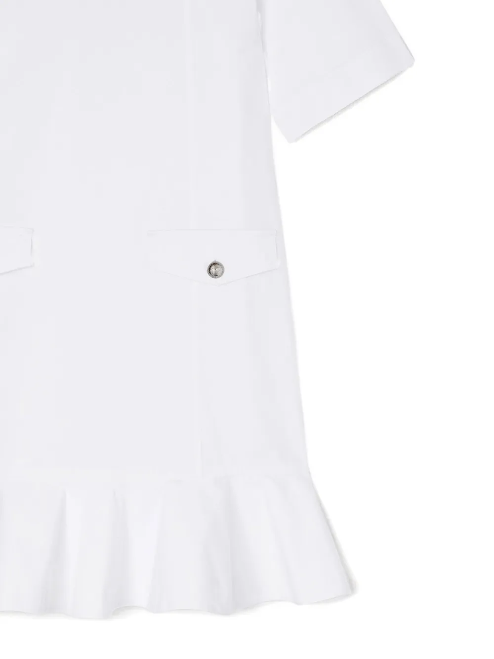 GANNI Jurk met ruche zak - Wit