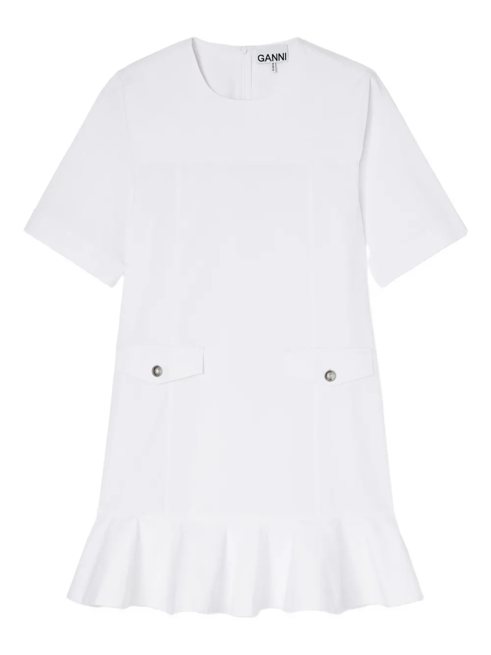 GANNI Abito con ruches - Bianco