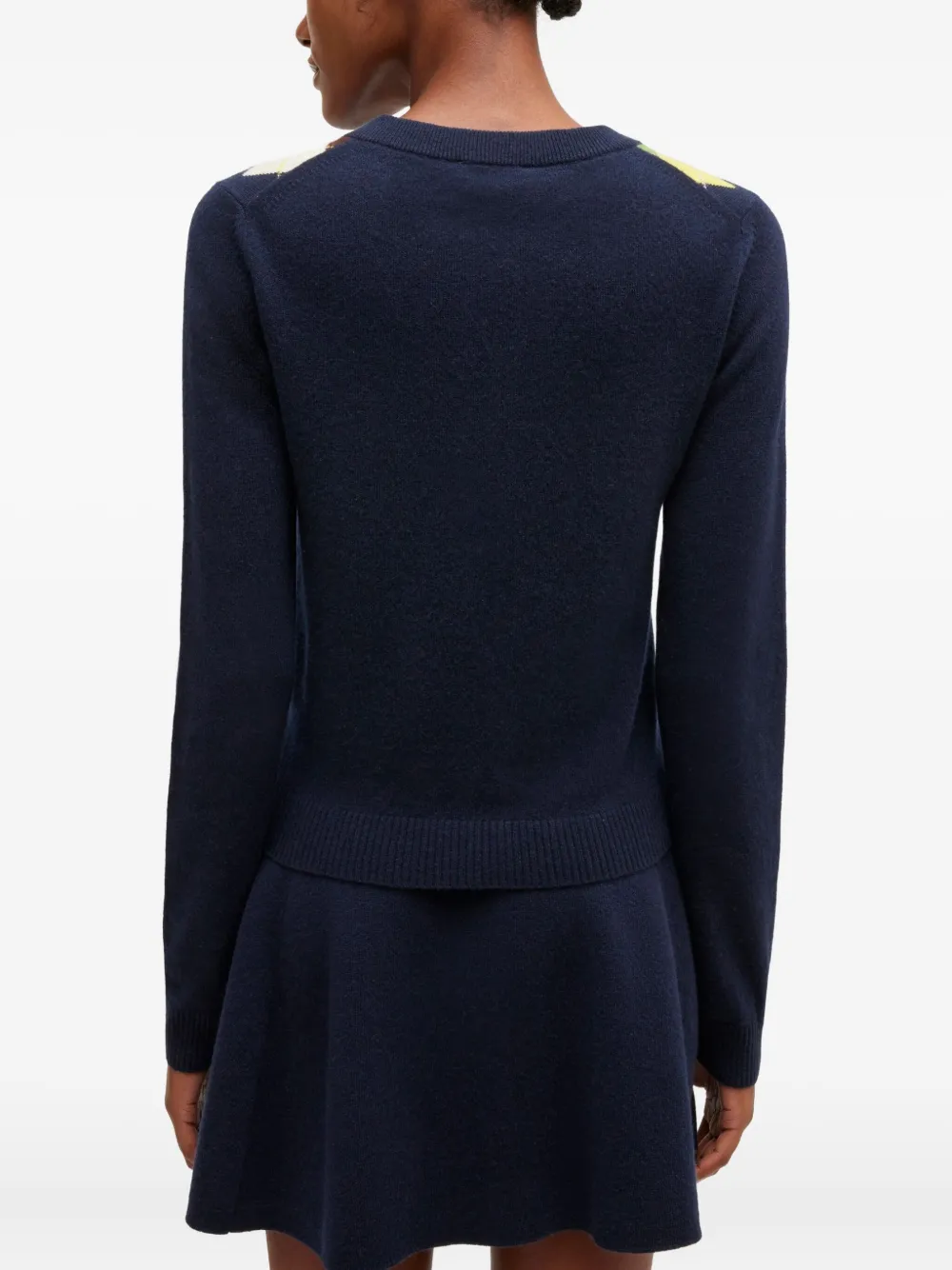 GANNI Vest met argyle-ruit en knoop Blauw