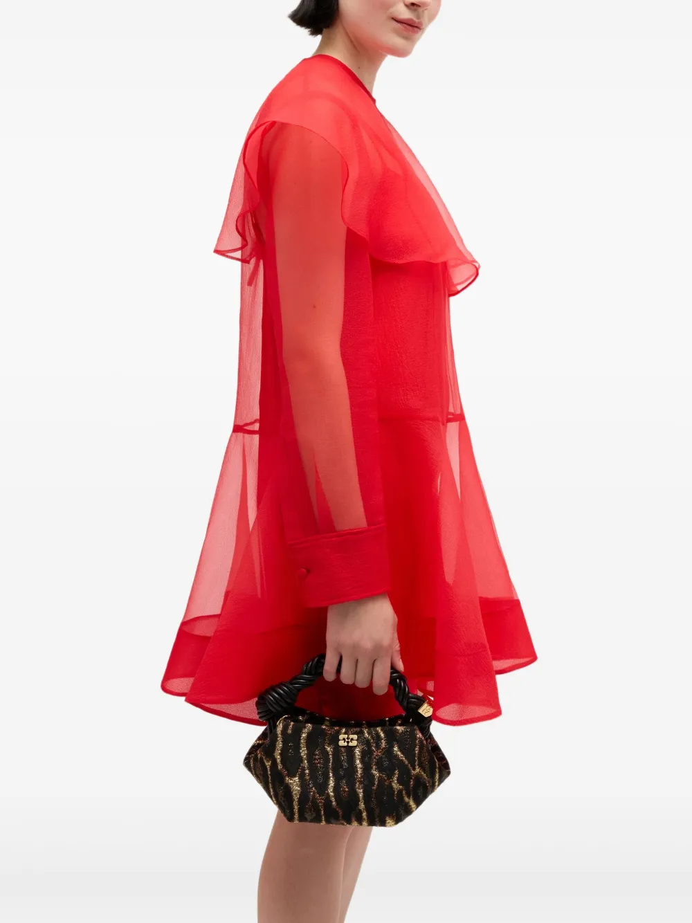 GANNI Shopper met dierenprint - Zwart