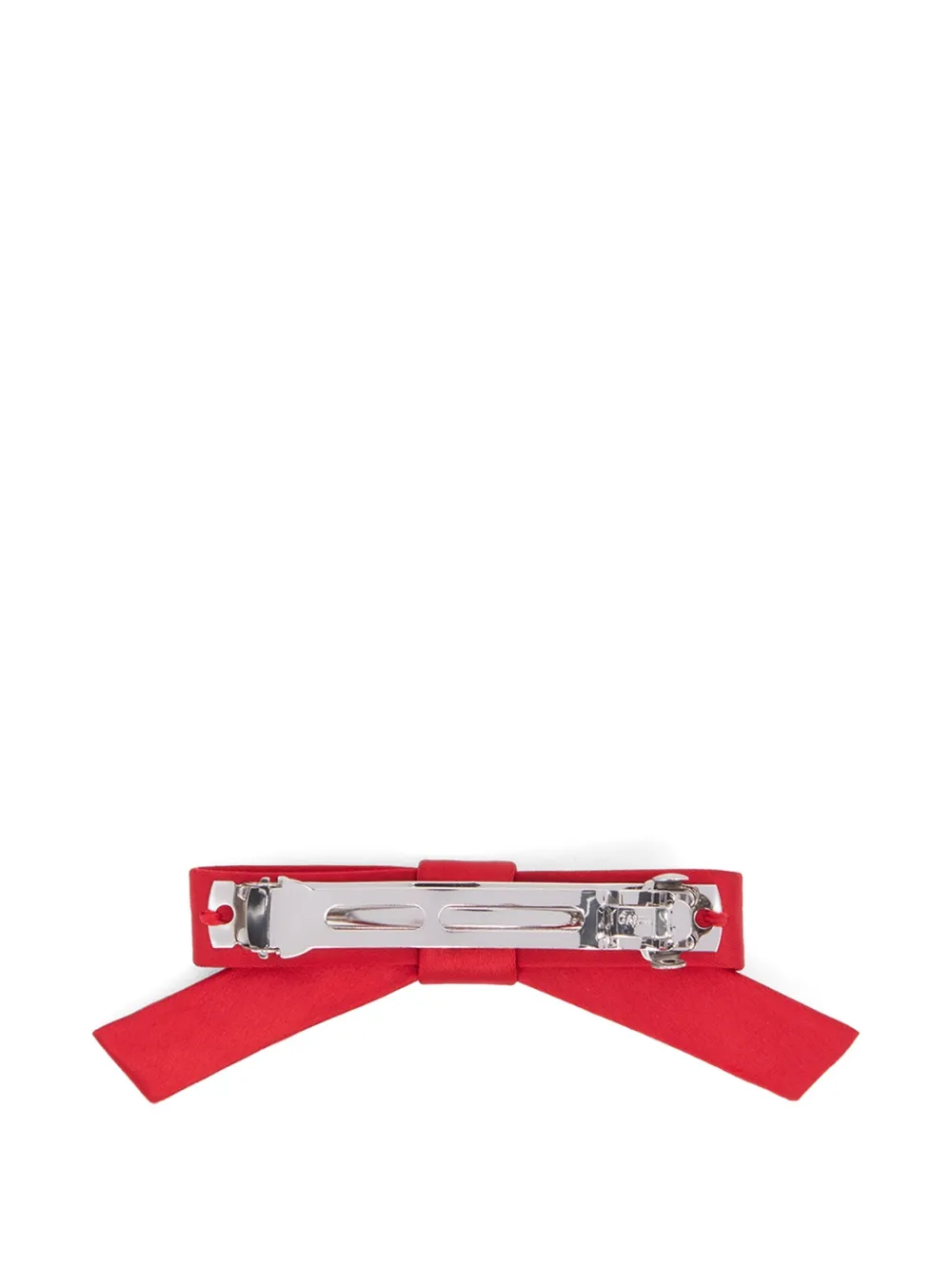 Ganni Heart-studs Bow-motif Hair Clip In Red