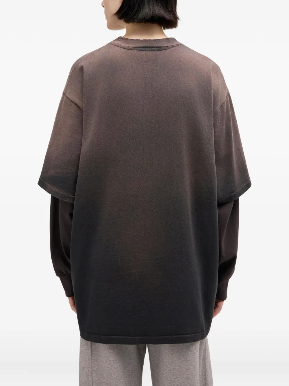 GANNI Gelaagde sweater met logodetail Bruin