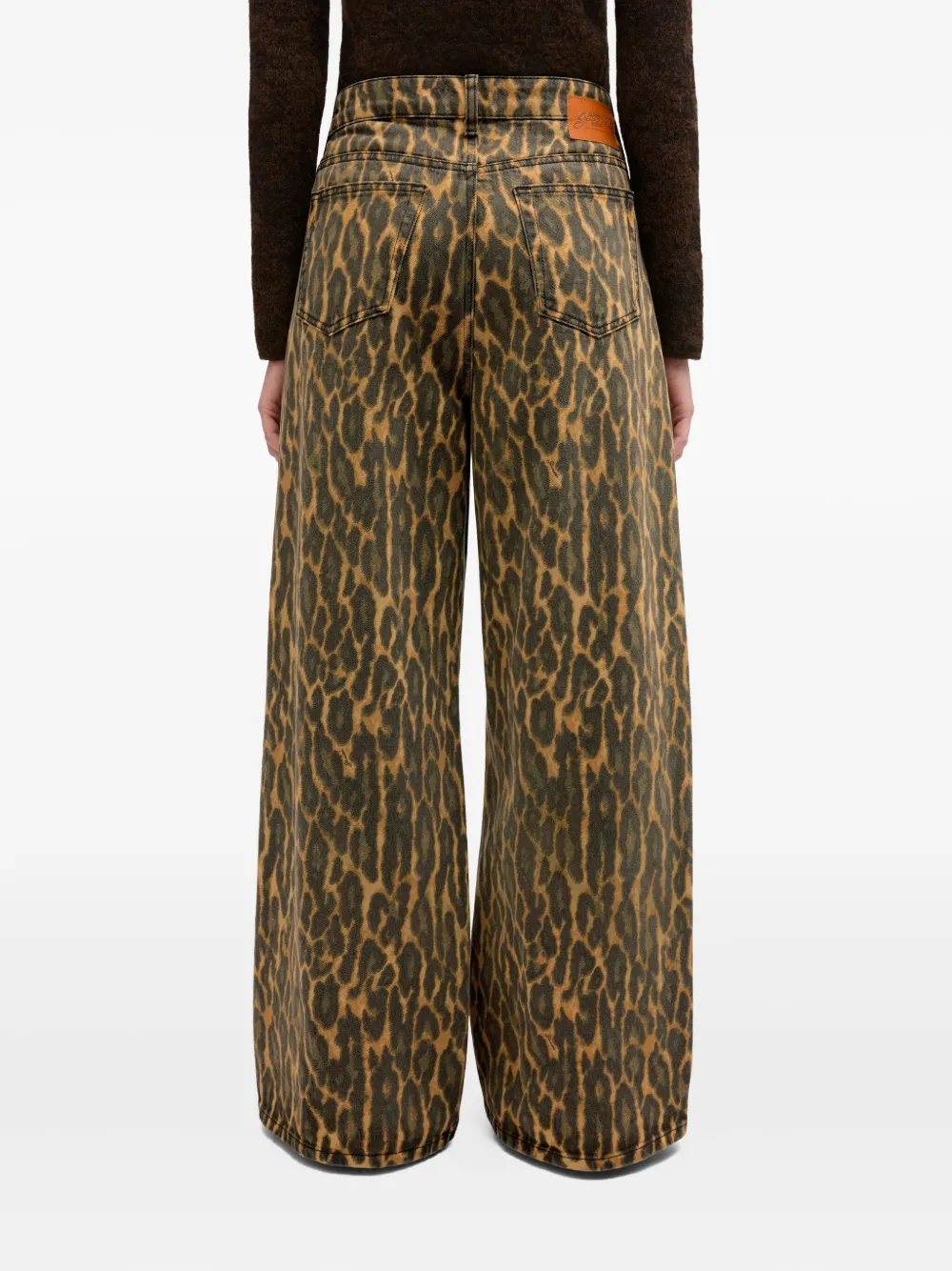 GANNI Jeans met luipaardprint Beige
