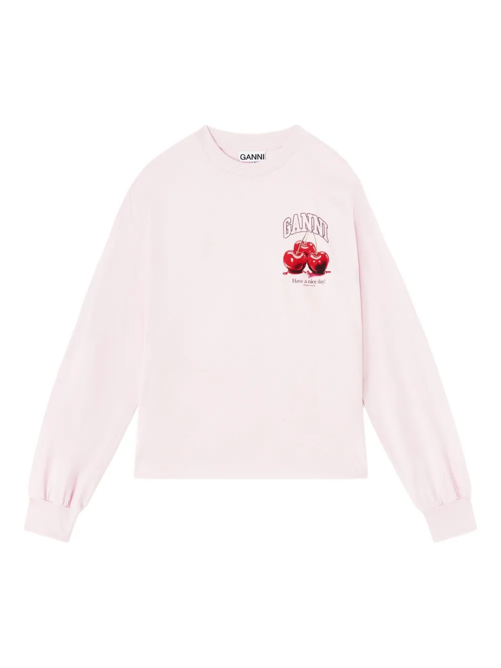 GANNI Top con stampa grafica - Rosa