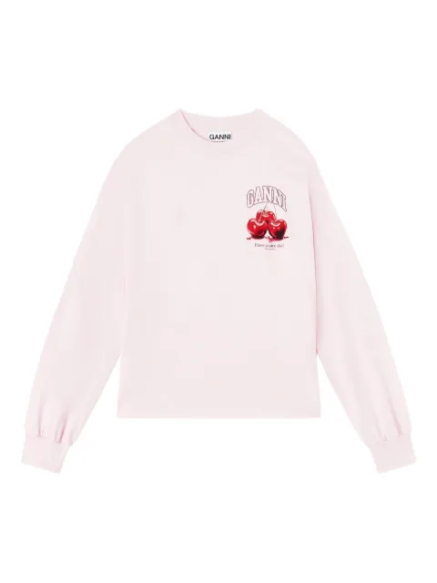 GANNI haut à imprimé graphique