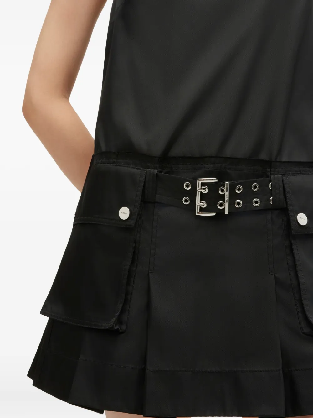 GANNI Mini-jurk met ceintuur Zwart