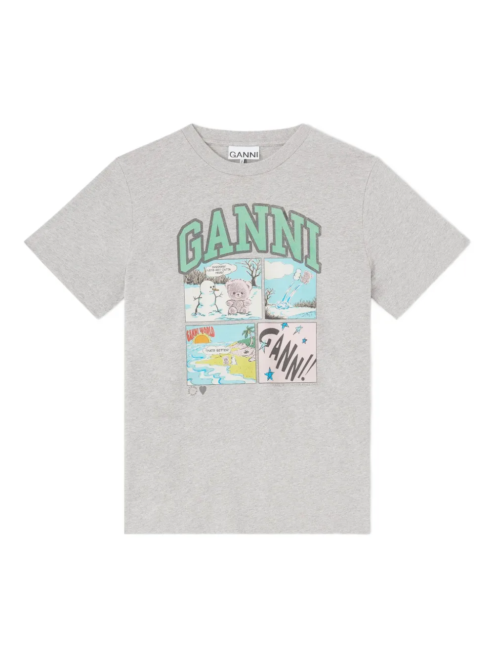 GANNI T-shirt con grafica - Grigio