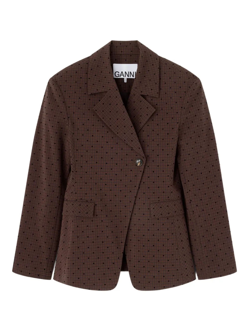 GANNI Blazer monopetto a pois - Marrone