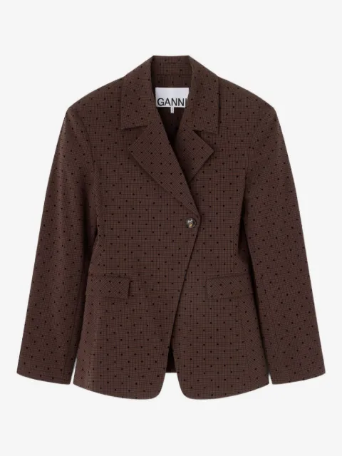 GANNI single-breasted polka dot blazer