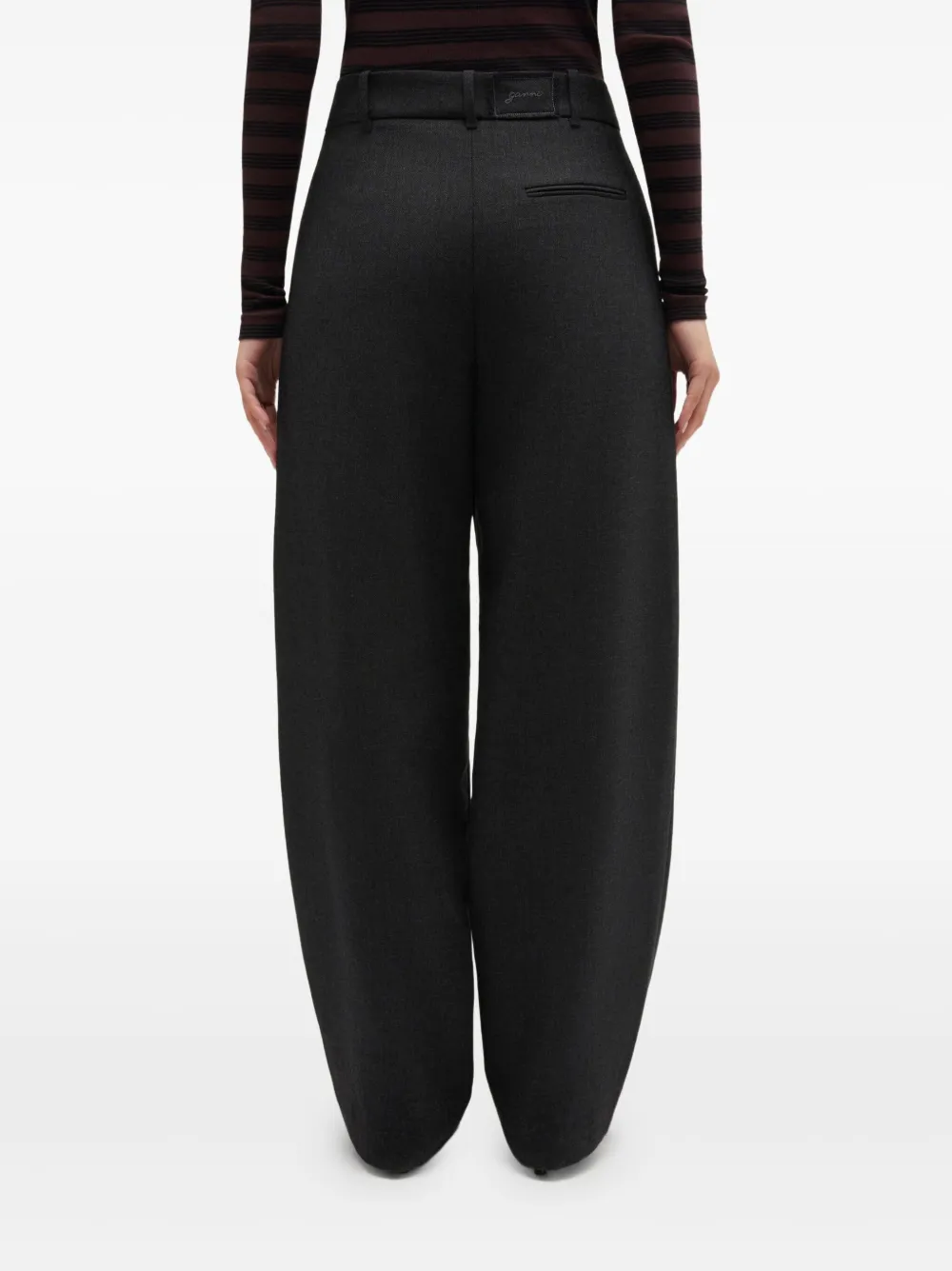 GANNI Broek met logopatch Grijs