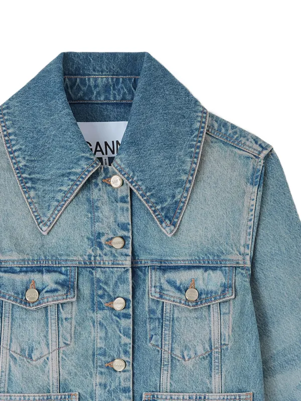 GANNI リジッド デニムジャケット | ブルー | FARFETCH JP