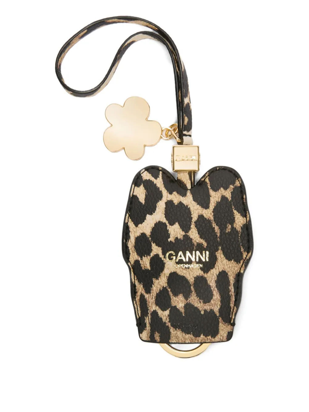Ganni X Disney Animal-print Keyring In Brown