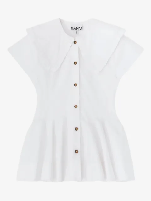 GANNI short cotton ruffle shirt