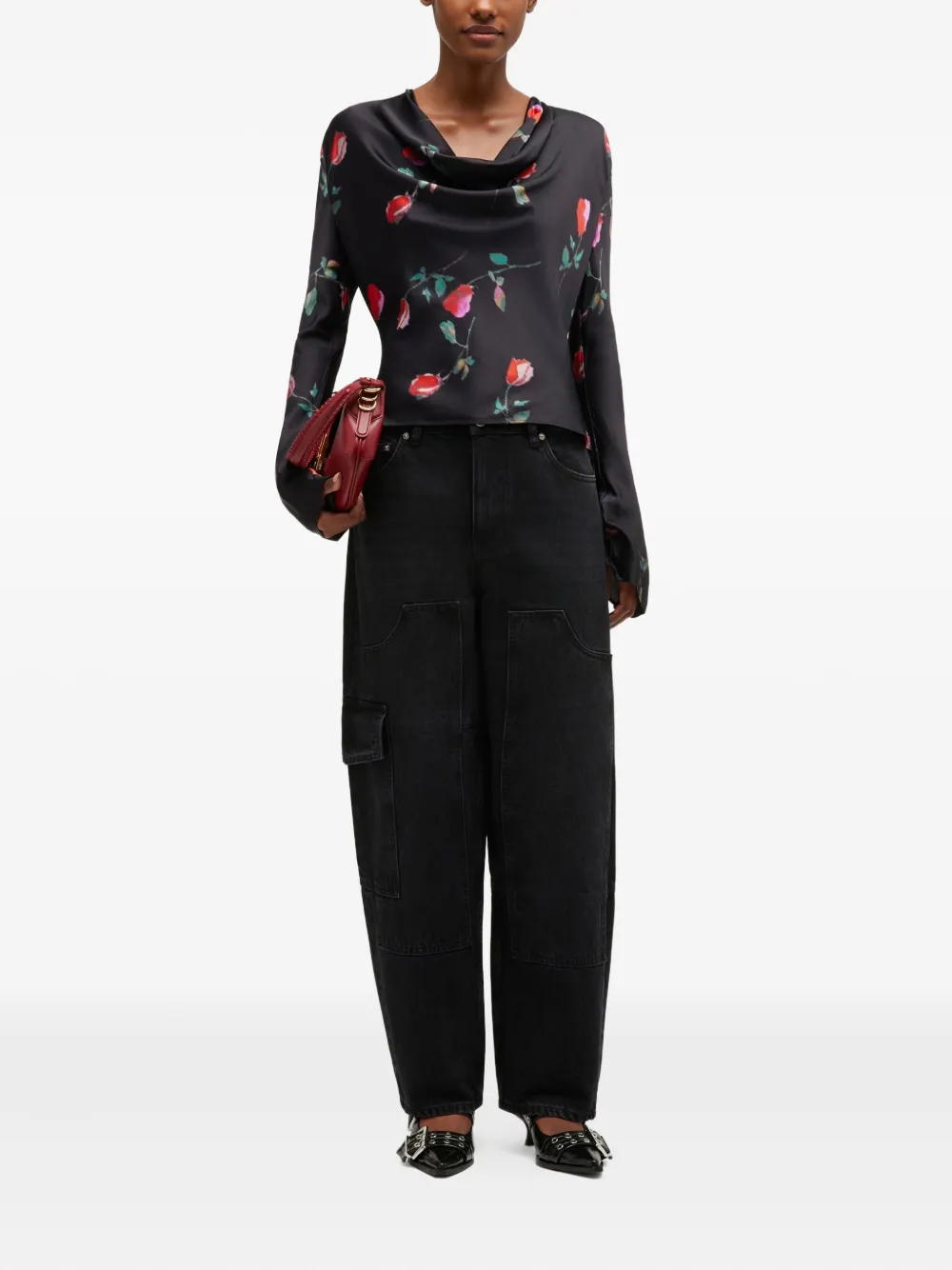 GANNI Cargo jeans - Zwart