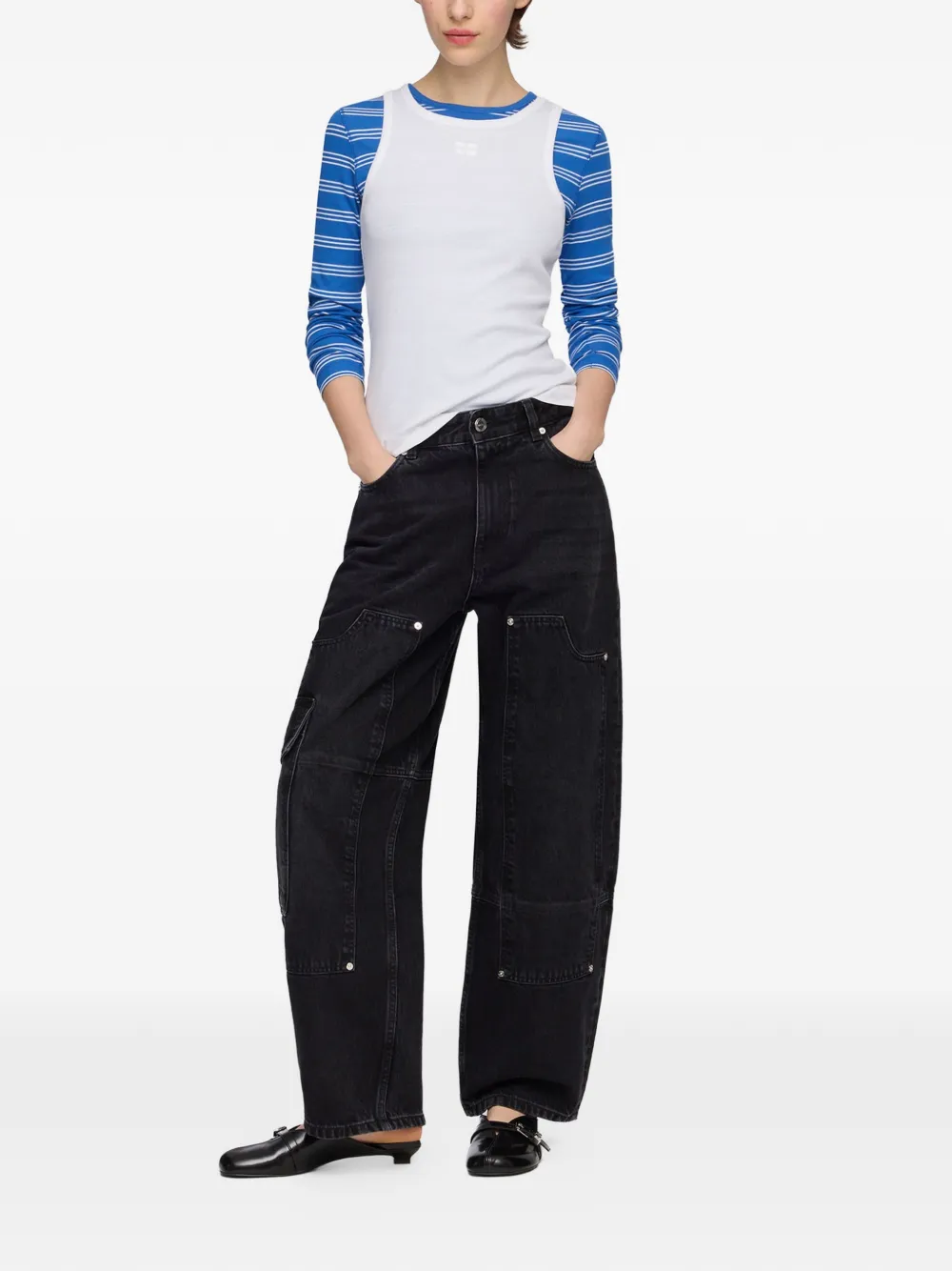 GANNI Audri denim jeans Zwart