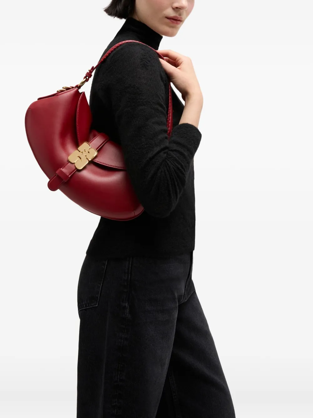 GANNI Schoudertas met gesp - Rood