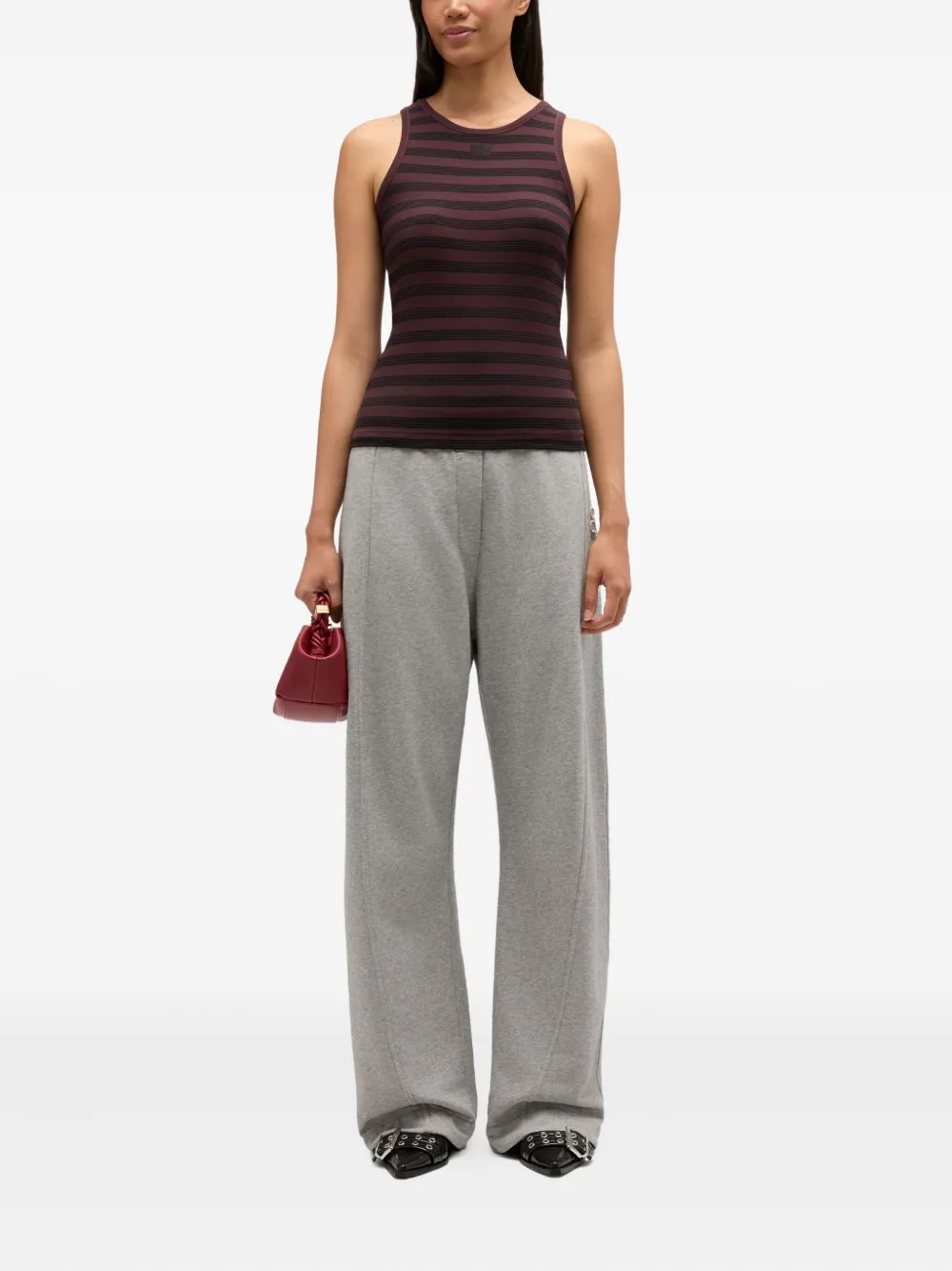 Ganni Striped Tank Top In Multi