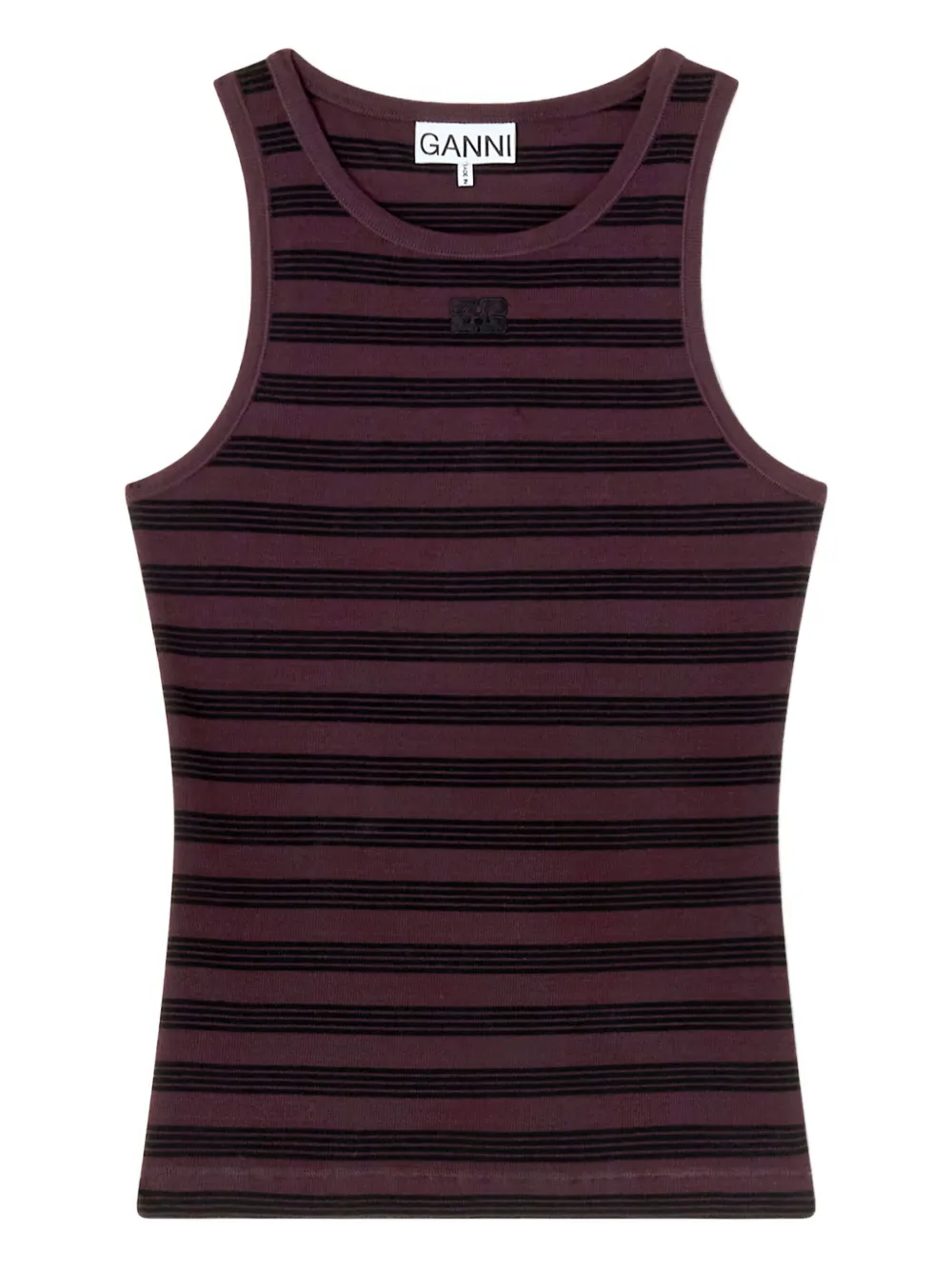 Ganni Striped Tank Top In Multi