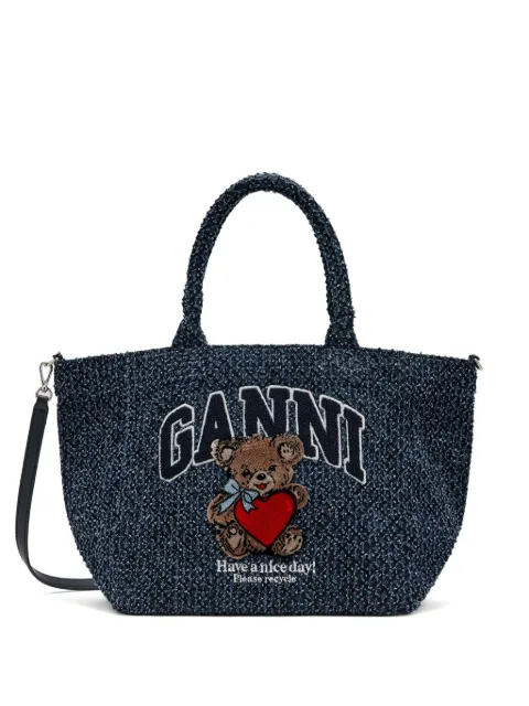 GANNI tote con aplique Teddy Bear
