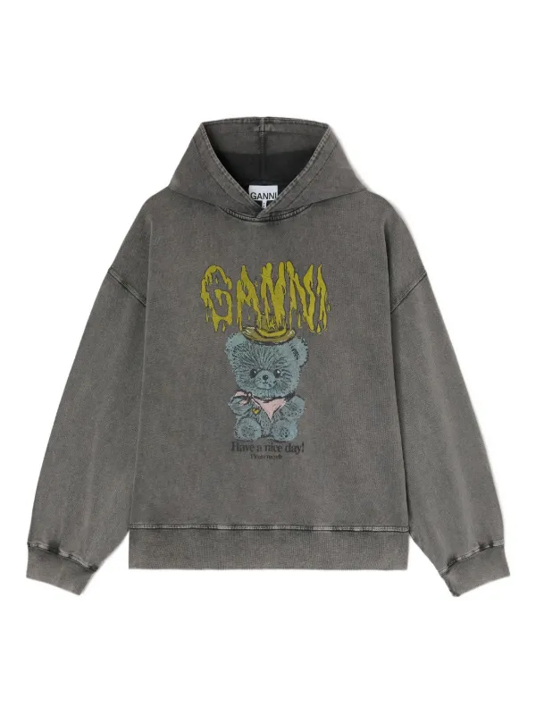 Ganni Vintage Wash Hoodie in Grey