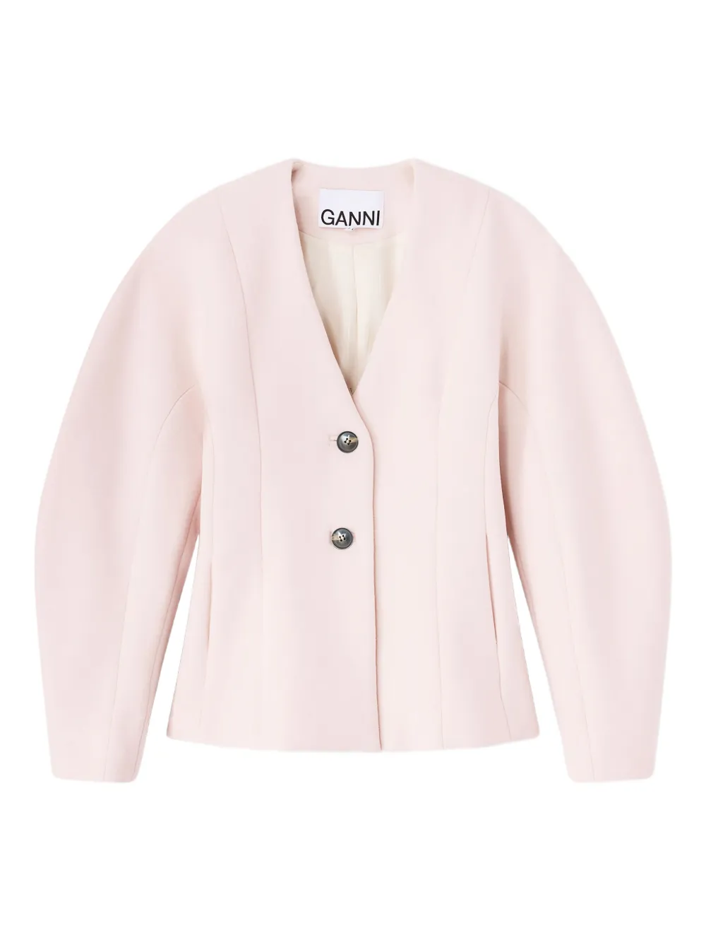 GANNI Giacca con scollo a V - Rosa