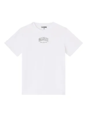 GANNI ハートアップリケ Tシャツ | ホワイト | FARFETCH JP