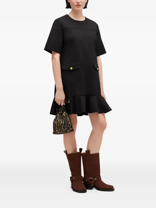 GANNI ラッフルポケット ワンピース | ブラック | FARFETCH JP