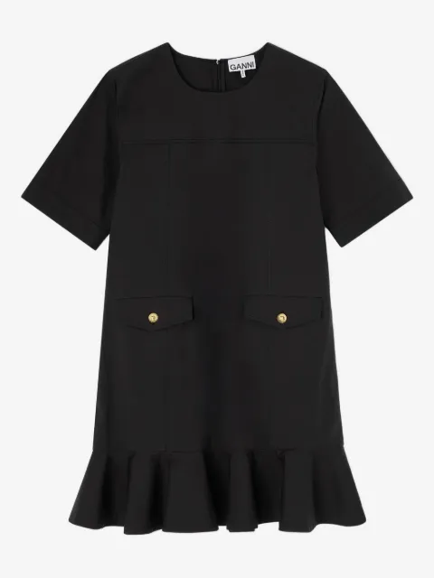 GANNI stretch cotton mini dress