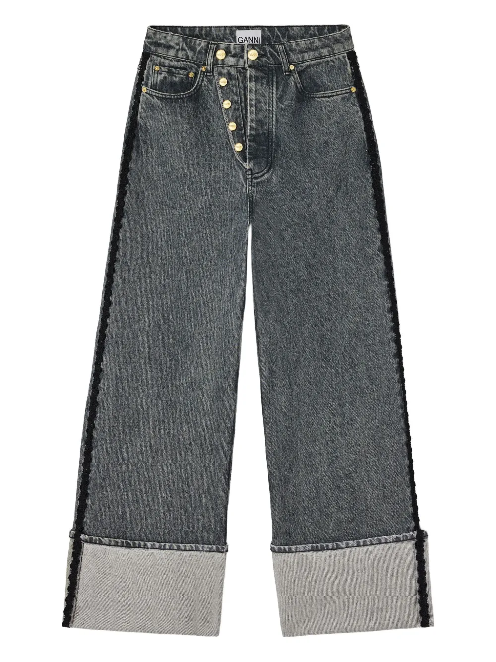 GANNI Jeans con bottoni - Grigio