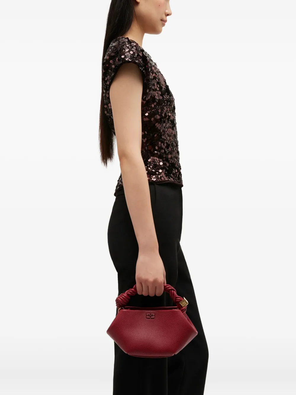 GANNI Shopper met gedraaide handgreep - Rood