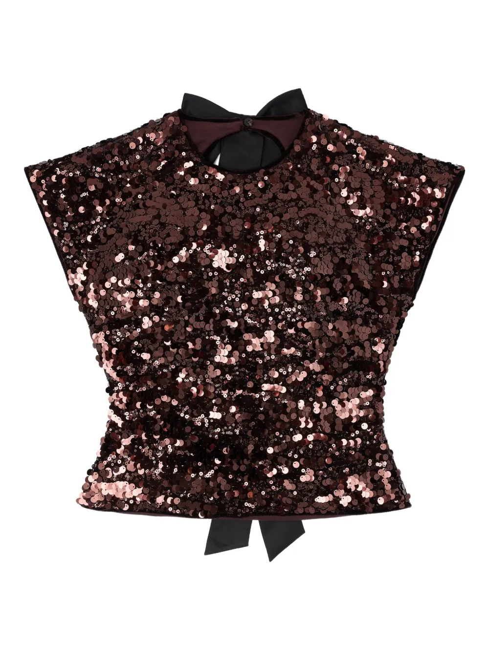 GANNI Blusa con paillettes - Marrone