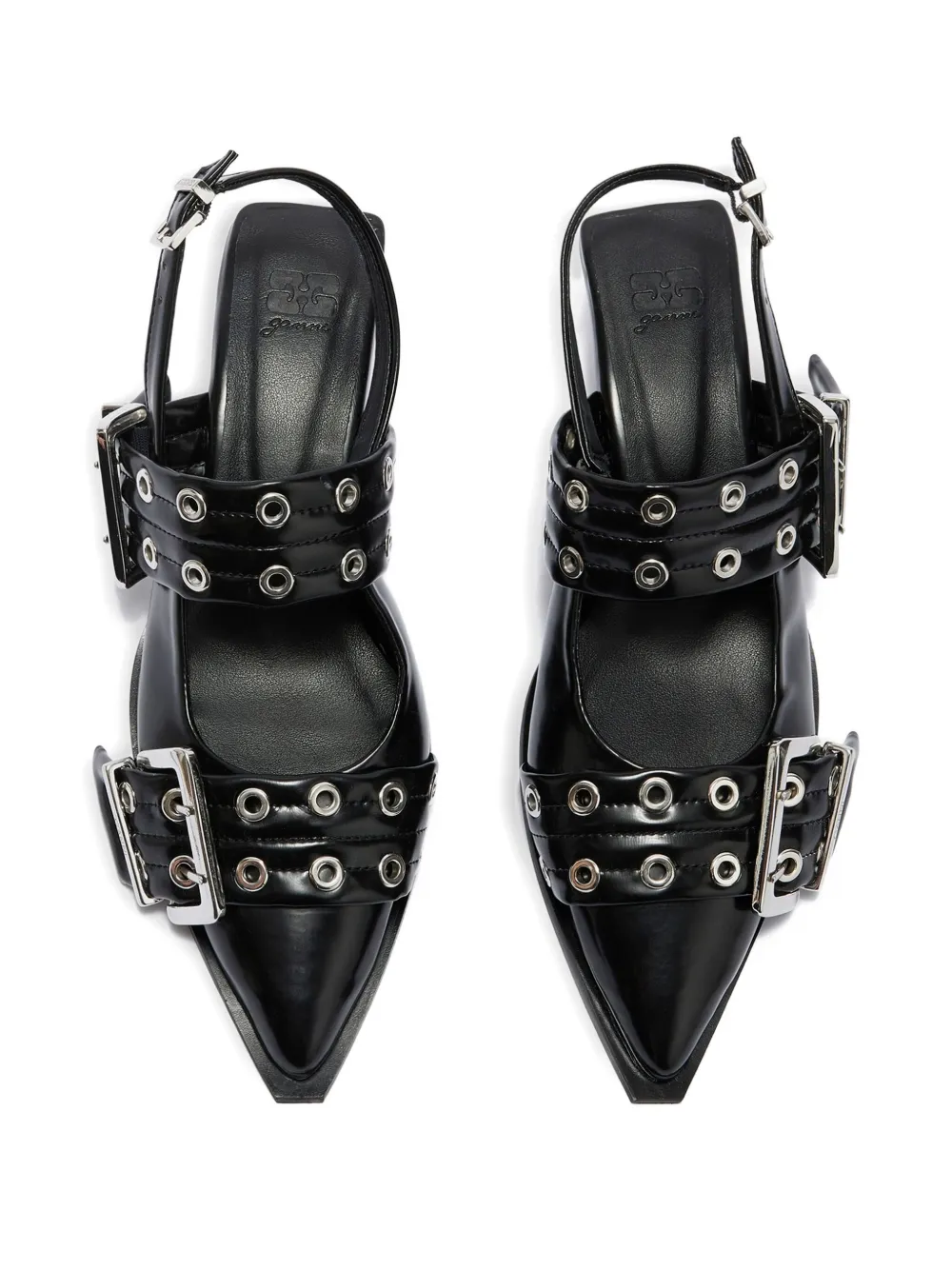 GANNI Pumps met gesp en ringlets Zwart