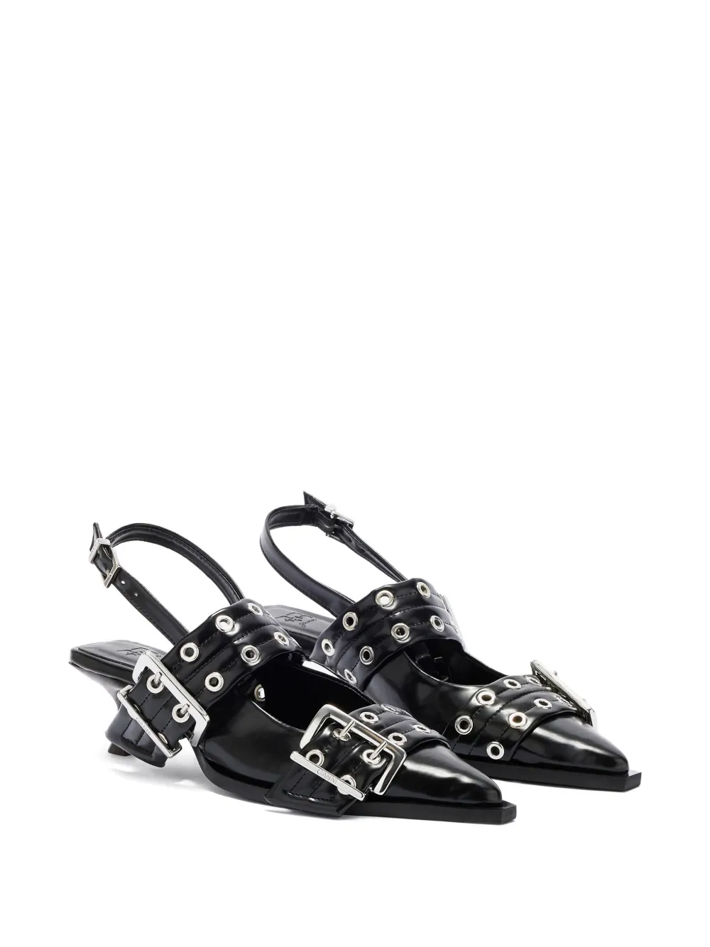 GANNI Pumps met gesp en ringlets Zwart