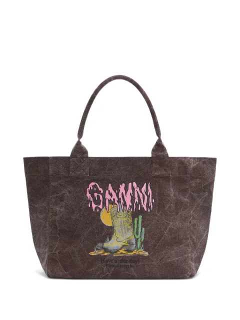 GANNI graphic tote bag