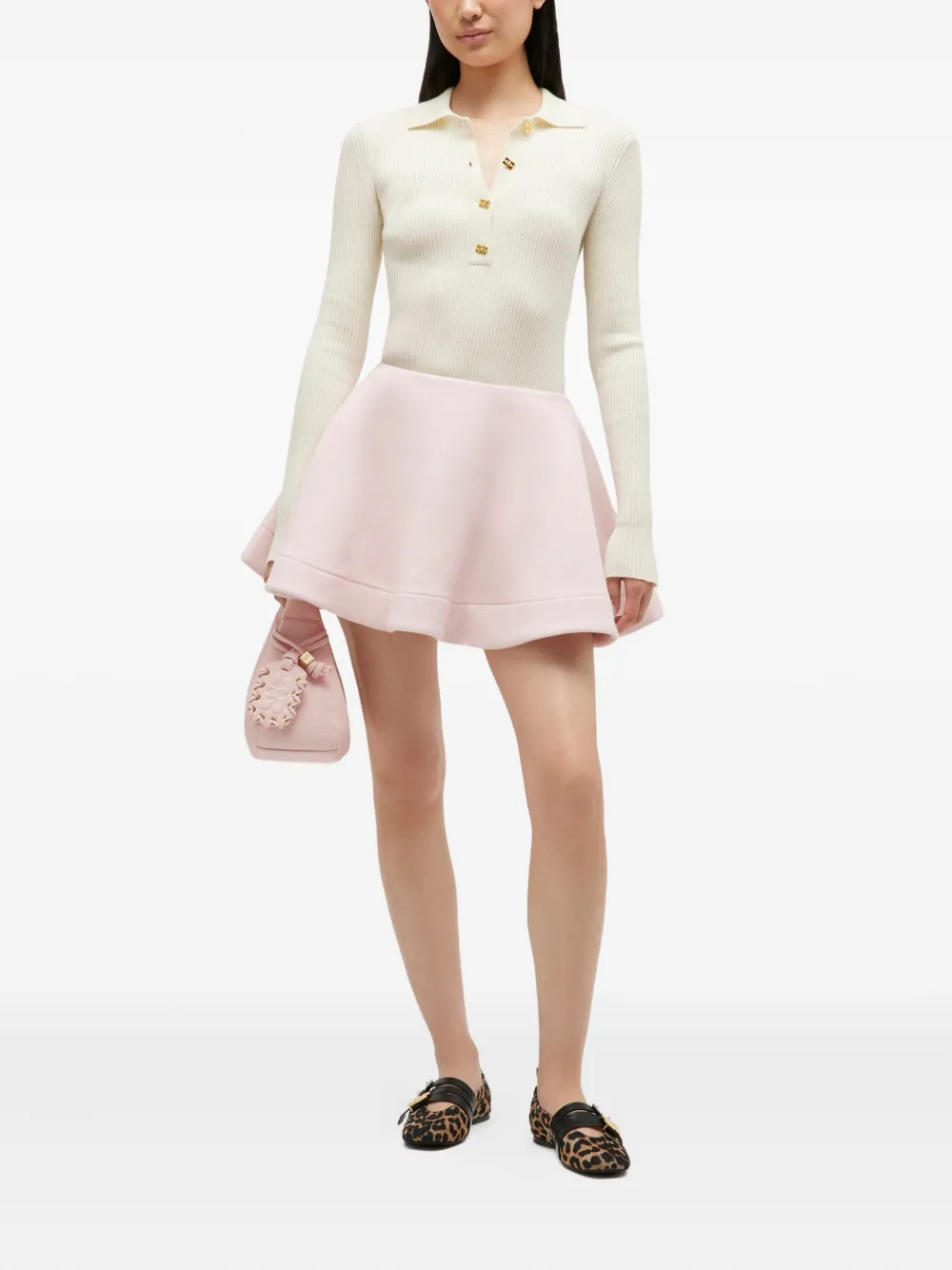 GANNI Mini-rok met elastische tailleband - Roze