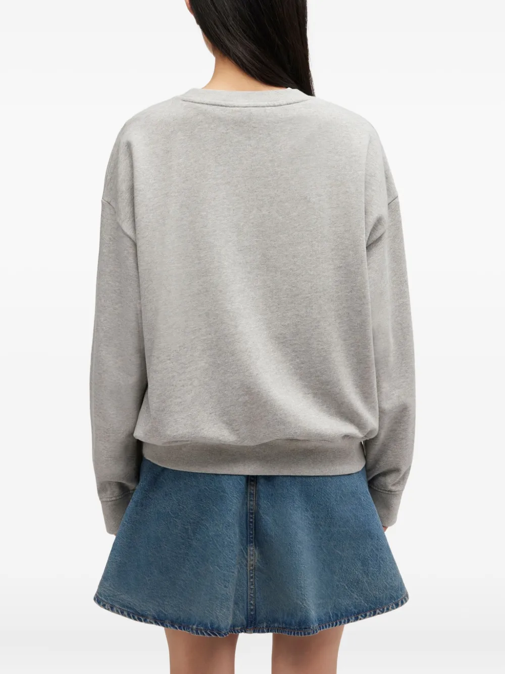 Ganni Graphic-print Sweatshirt In Gray